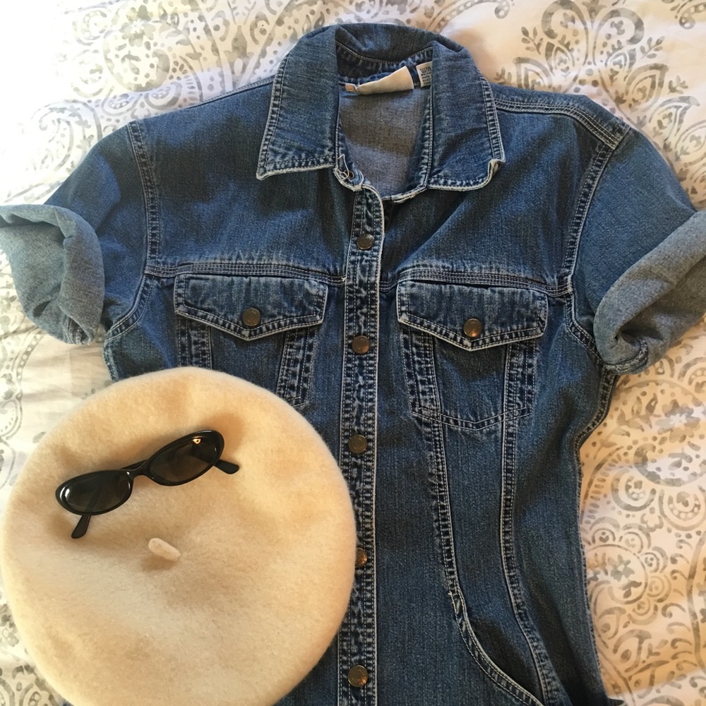 Vtg Denim Dress, XS